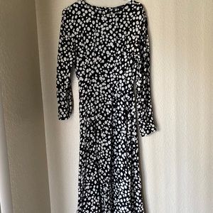 Zara black and white midi dress